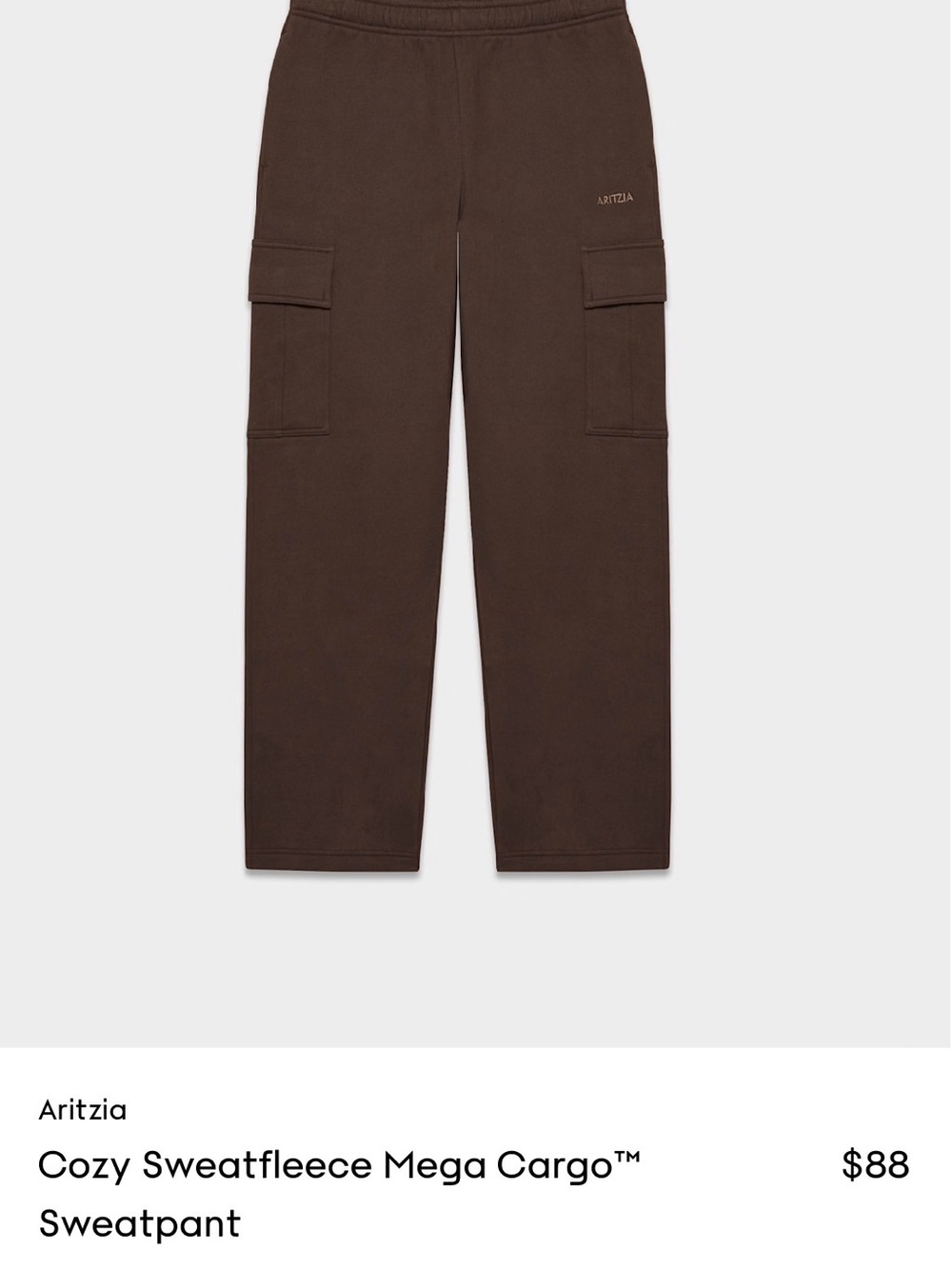 Aritzia Cargo Sweatpants & top set - Dark Brown